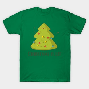 Christmas Is Lit, Funny Cute Christmas Tree T-Shirt